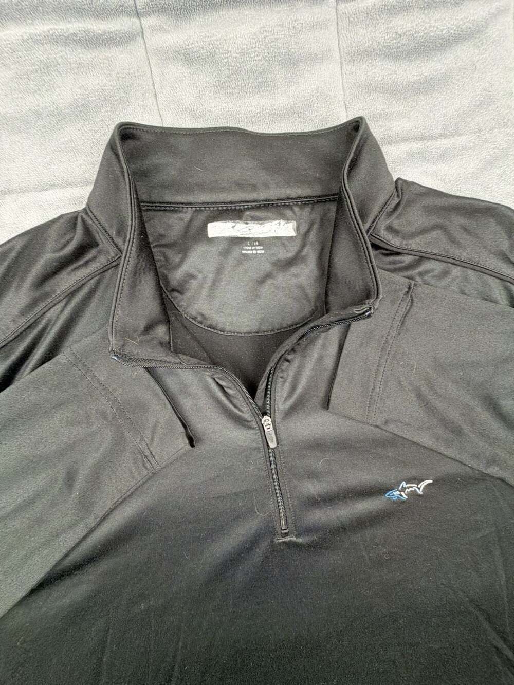 Greg Norman Men's Performance Quarter-Zip Pullover Black Golf Shirt